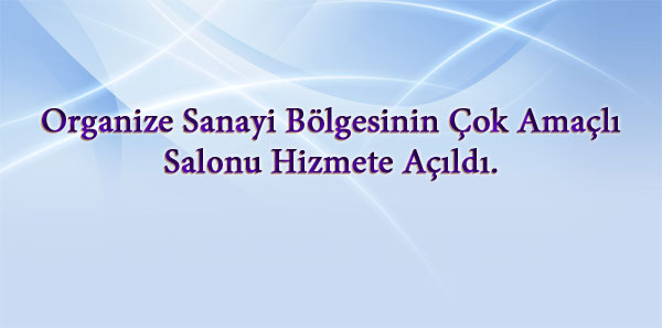 Organize Sanayi Bölgesinin Çok Amaçlı Salonu Hizmete Açıldı.