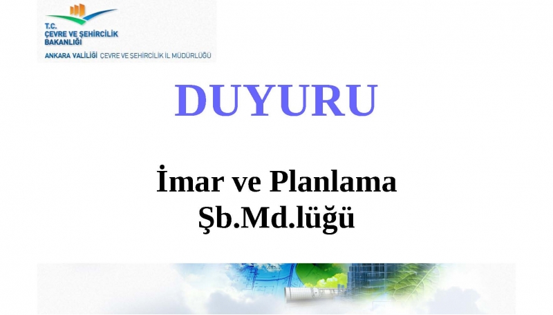 UYGULAMA İMAR PLANI DEĞİŞİKLİĞİ - (ANKARA-Çankaya-Yıldızevler Mah.)