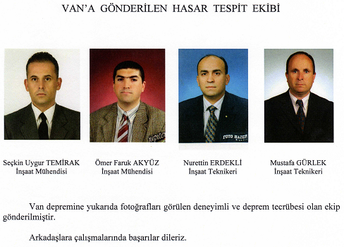 HASAR TESPİT EKİBİ VAN'A GÖNDERİLDİ