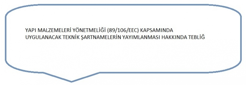 Yapı Malzemeleri Yönetmeliği (89/106/EEC) Kapsamında Uygulanacak Teknik Şartnamelerin Yayımlanması Hakkında Tebliğ