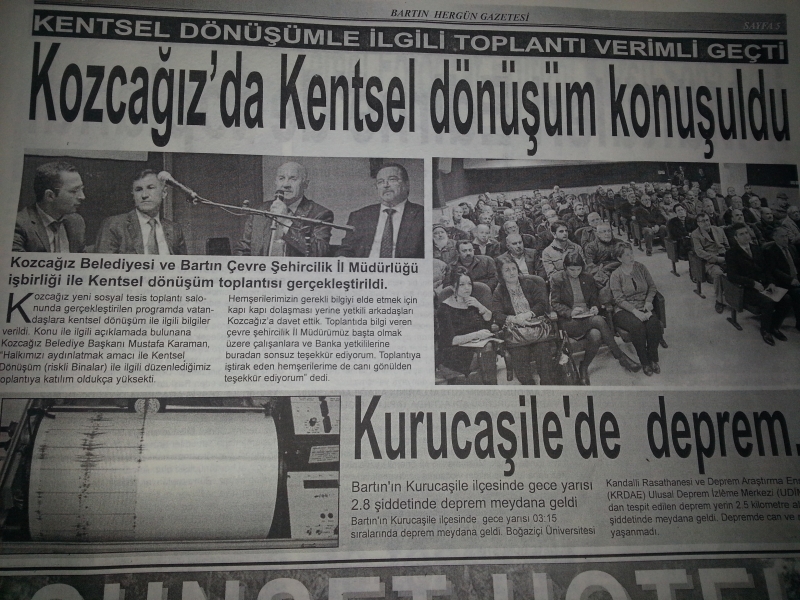 KOZCAĞIZ'DA KENTSEL DÖNÜŞÜM TOPLANTISI YAPILDI