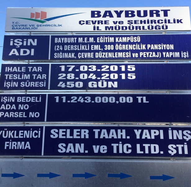 BAYBURT MİLLİ EĞİTİM MÜDÜRLÜĞÜ EĞİTİM KAMPÜSÜ (24 Derslikli EML, 300 Öğrencilik Pansiyon, Sığınak, Çevre Düzenlemesi ve Peyzaj) Yapım İşi Başarıyla Devam Etmektedir.