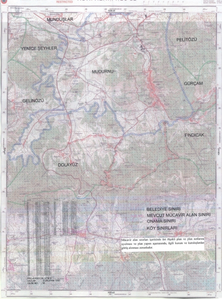 Bolu İli, Mudurnu Belediyesi Mücavir Alanı 