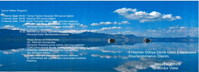 5 HAZİRAN DÜNYA ÇEVRE GÜNÜ ETKİNLİK PROGRAMI