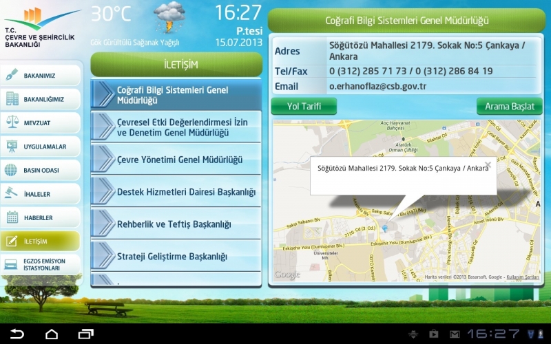 Mobile Environment and Urbanisation Application is Online