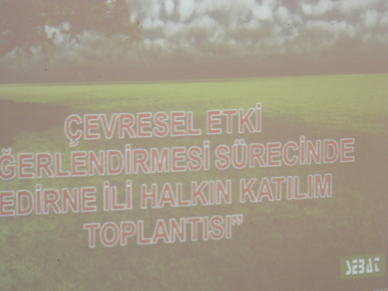 İran Türkiye Avrupa Doğalgaz Boru hattı projesinin Çevresel Etki Değerlendirmesi sürecinde, halkın katılım toplantısı Keşan Belediye Başkanlığı Hizmet Binası Düğün Salonunda