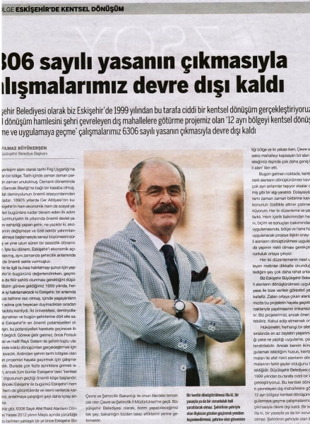 ESKİŞEHİR'DE KENTSEL DÖNÜŞÜM  EKİ YAYINLANDI