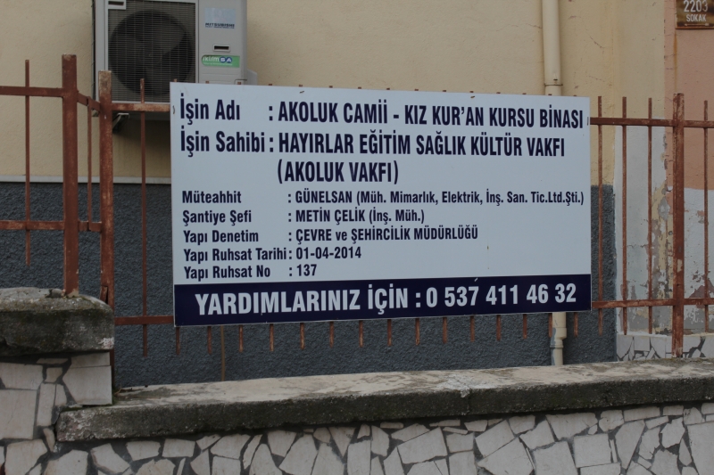 AKOLUK CAMİİ  KIZ KUR'AN KURSU İNŞAATI 