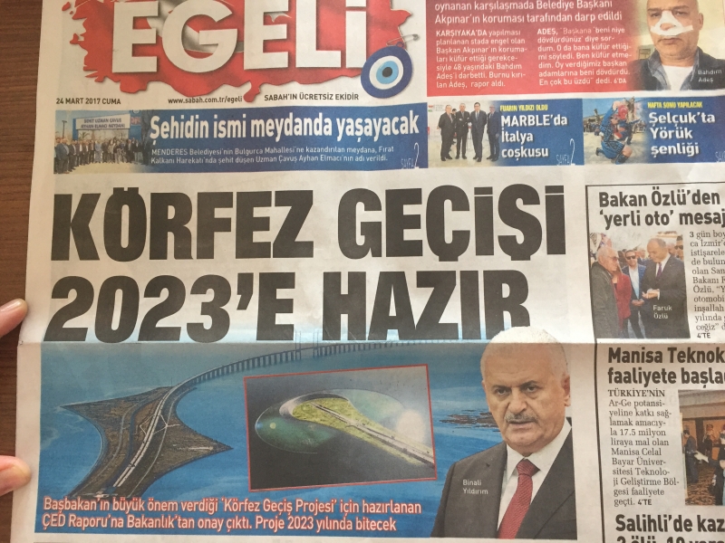 "KÖRFEZ GEÇİŞİ 2023'E HAZIR" KONULU SABAH GAZETESİ HABERİ