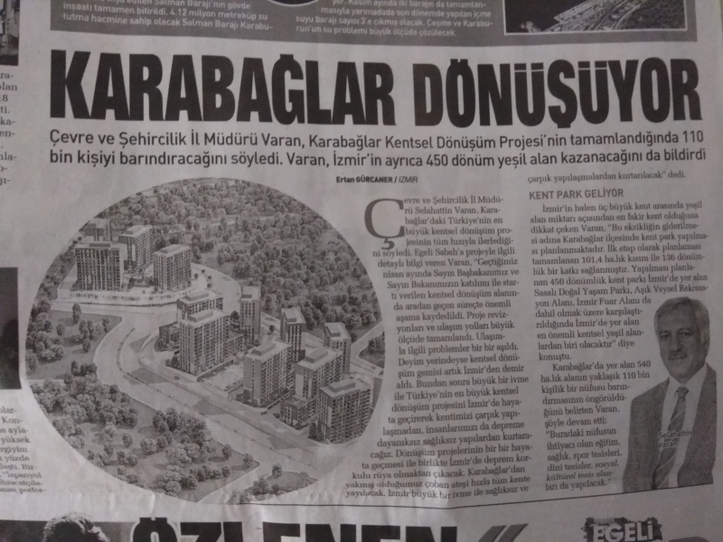 KARABAĞLAR'DA 110 BİN KİŞİ YAŞAYACAK