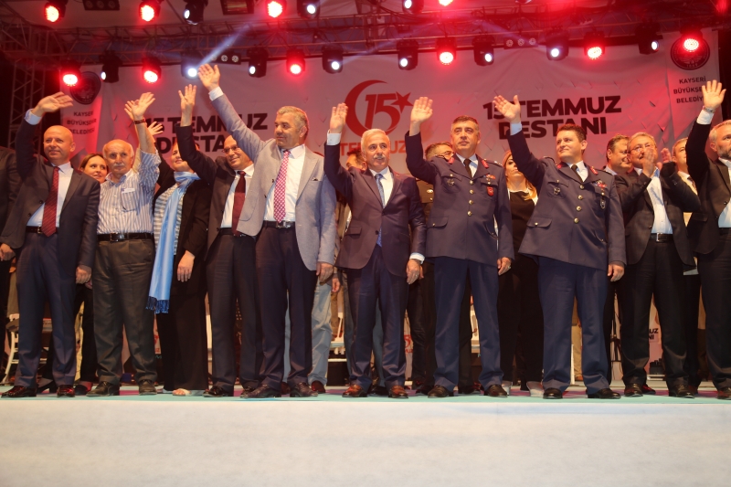 15 TEMMUZ ŞEHİTLERİ ANMA, DEMOKRASİ VE MİLLİ BİRLİK GÜNÜNDE KAYSERİ TEK YÜREK OLDU