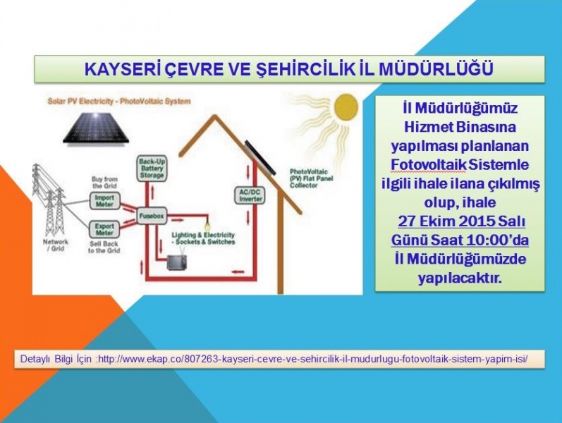 MÜDÜRLÜĞÜMÜZE FOTOVOLTAİK SİSTEM KURULUYOR