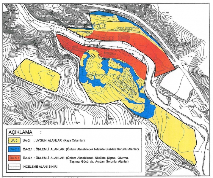 Kütahya Gediz İlçesi Ilıcasu 1/5000 Plana Esas Jeolojik Jeoteknik Etüt Onayı