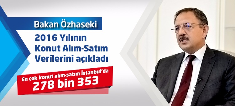 Bakan Özhaseki 2016 Yılının Alım - Satım Verilerini Açıkladı