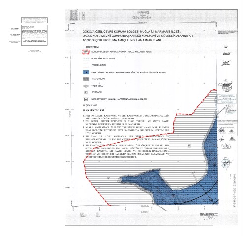 Gökova Özel Çevre Koruma Bölgesi Muğla İli, Marmaris İlçesi, Okluk Koyu Mevkiine ait 1/5000 ve 1/1000 Ölçekli Koruma Amaçlı Nazım ve Uygulama İmar Planı