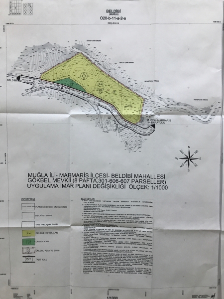 MUALA İLİ, MARMARİS İLÇESİ, BELDİBİ MAHALLESİ, 8 PAFTA 301, 606, 607 PARSELELRİ İÇERİR ALANDA 1/5000 VE 1/1000 ÖLÇEKLİ NAZIM VE UYGULAMA İMAR PLANI DEAİŞİKLİAİ