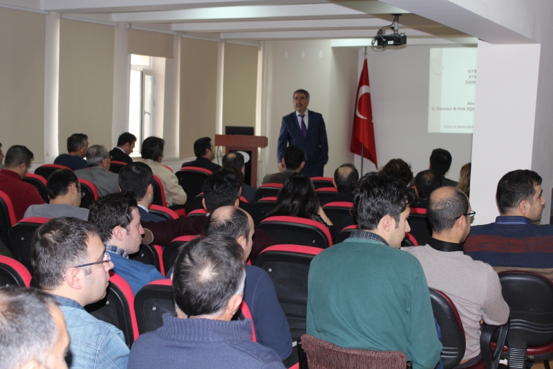 Etik Davranış İlkeleri, Etkili İletişim,  Zaman Yönetimi, Risk Yönetimi ve İç Denetim  Semineri Düzenlenmiştir.