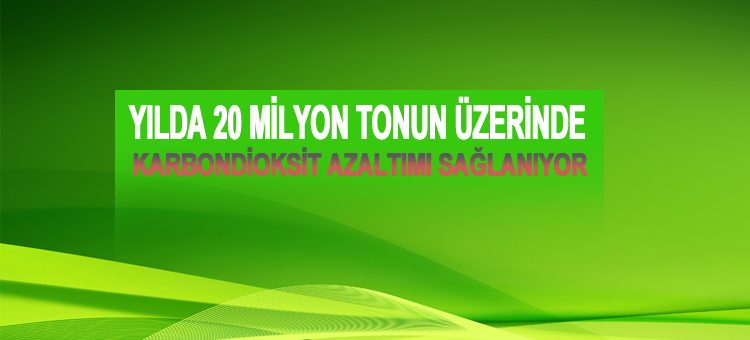 Yılda 20 Milyon Tonun Üzerinde Karbondioksit Azaltımı Sağlanıyor