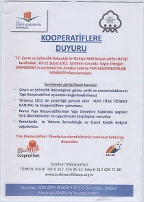 Yapı Kooperatifleri Semineri (09 Şubat-12 Şubat 2012)