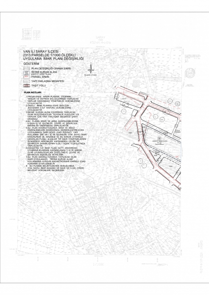 VAN İLİ, SARAY İLÇESİ MERKEZ MAH. 2313 NO'LU PARSELDE İMAR PLANI DEĞİŞİKLİĞİ