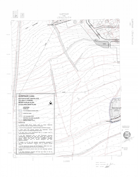 VAN İLİ, GÜRPINAR İLÇESİ KOYUNYATAĞI MAH. 222 ADA 11 NO'LU PARSELDE İMAR PLANI DEĞİŞİKLİĞİ