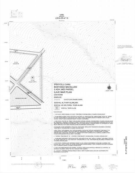 VAN İLİ İPEKYOLU İLÇESİ BOSTANİÇİ MAHALLESİ 0 ADA 3463 PARSELE İLİŞKİN İMAR PLANI İLANI