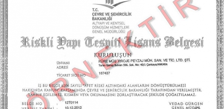 Riskli Yapı Tespiti Başarı Belgesi Almaya Hak Kazananların belgeleri Teslim Edilmeye Başlandı