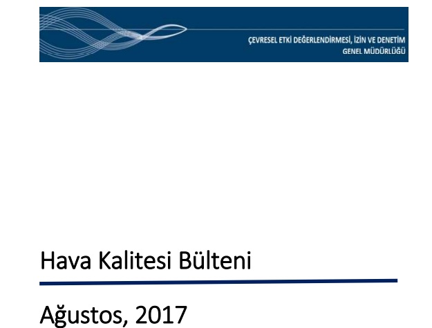 Ağustos Ayı Hava Kalitesi Bülteni Yayınlandı