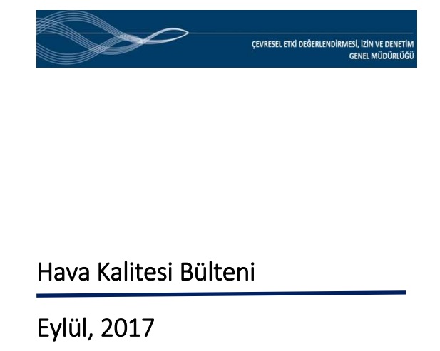 Eylül Ayı Hava Kalitesi Bülteni