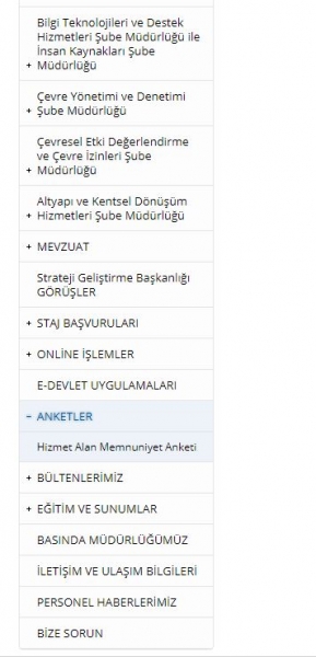 Hizmet Alan Memnuniyet Anketleri Artık İnternet Sitemizde