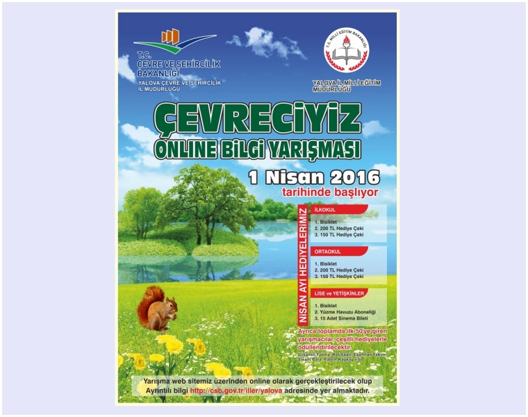 ÖDÜLLÜ ÇEVRECİYİZ BİLGİ YARIŞMASI 1 NİSANDA BAŞLADI