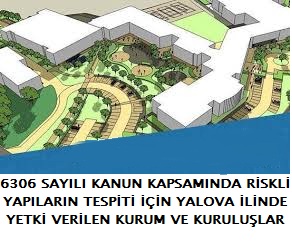 6306 Sayılı Kanun Kapsamında Riskli Yapıların Tespiti İçin Yalova İlinde Yetki Verilen Kurum Ve Kuruluşlar