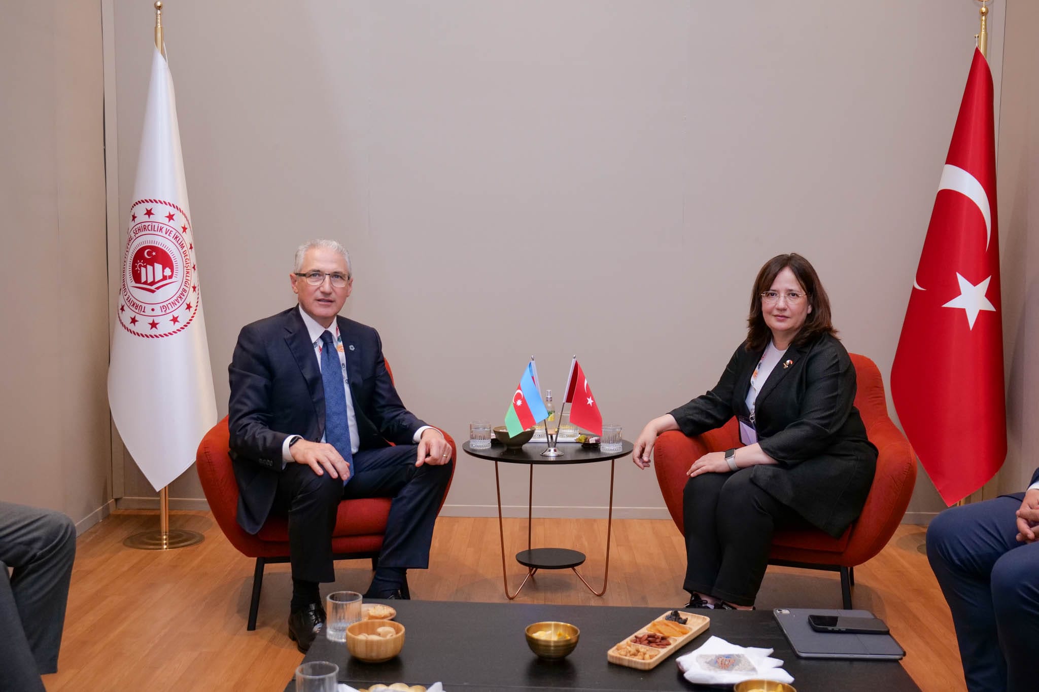 Bakan Yardımcımız Sayın Fatma Varank, Azerbaycan Ekoloji ve Doğal Kaynaklar Bakanı Muhtar Babayev’i Türkiye Pavilyonu’nda ağırladı