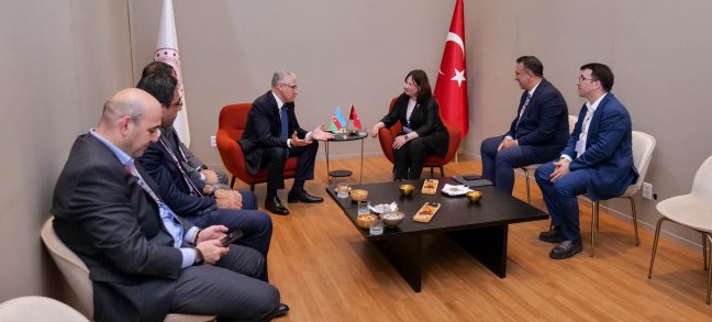 Bakan Yardımcımız Sayın Fatma Varank, Azerbaycan Ekoloji ve Doğal Kaynaklar Bakanı Muhtar Babayev’i Türkiye Pavilyonu’nda ağırladı