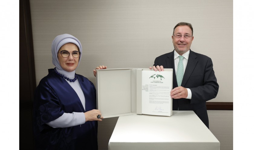 Sayın Emine Erdoğan Hanımefendi ve UNDP İcra Direktörü Sayın Achim Steiner Sıfır Atık İyi Niyet Beyanı İmzaladı