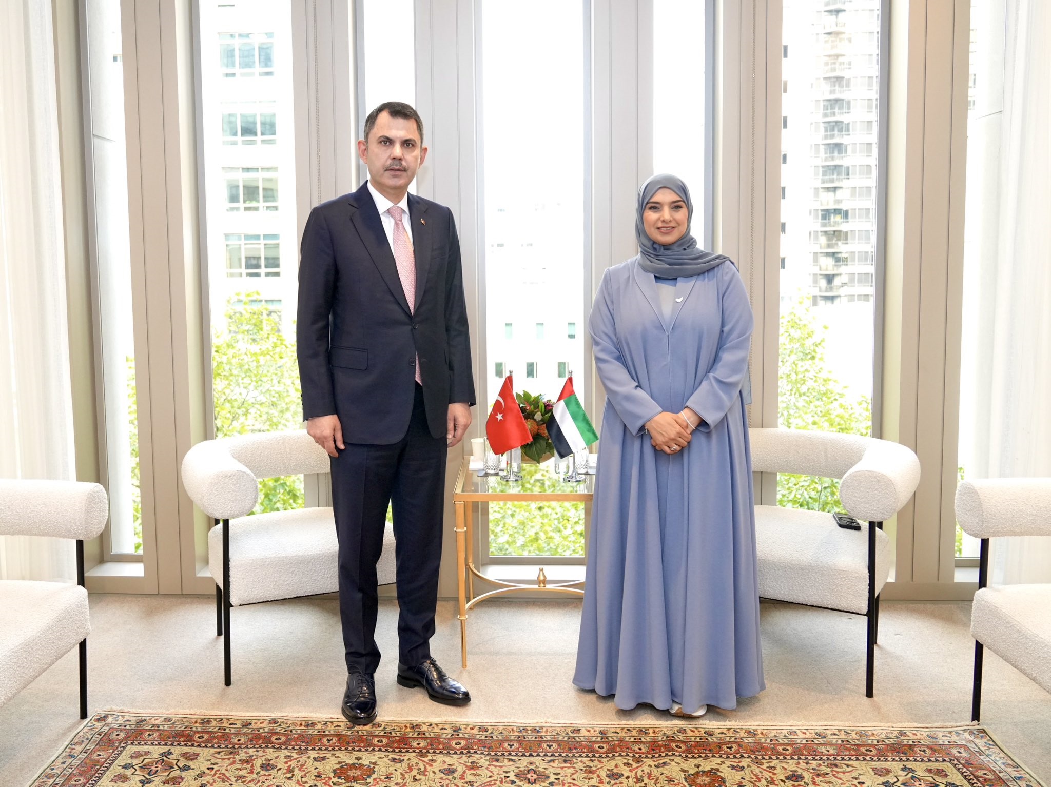 Minister Murat Kurum Met with UAE Minister of Climate Change and Environment Al Shamsi in New York