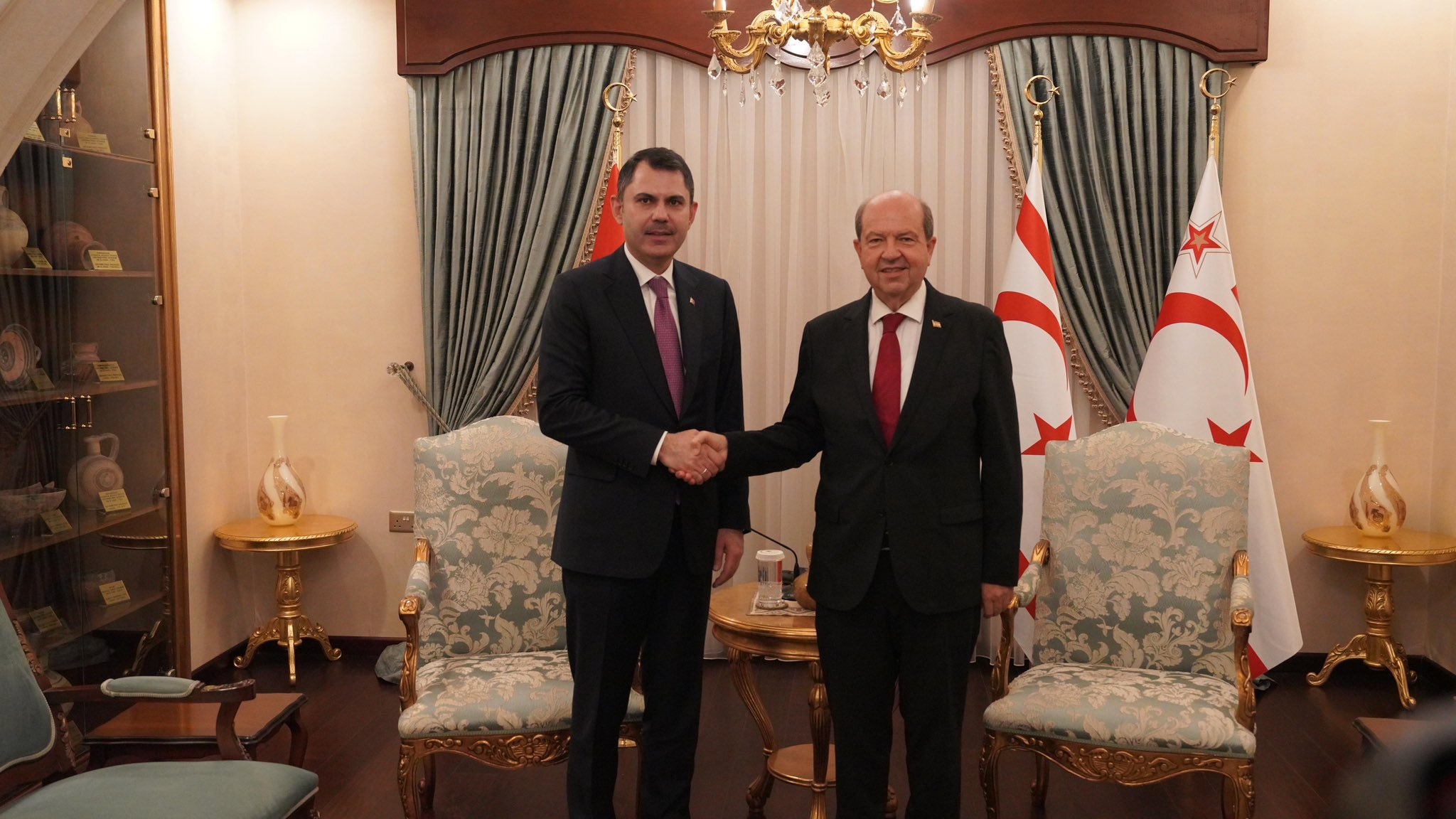 Minister of Environment, Urbanization and Climate Change Mr. Murat Kurum Meets with TRNC President Mr. Ersin Tatar