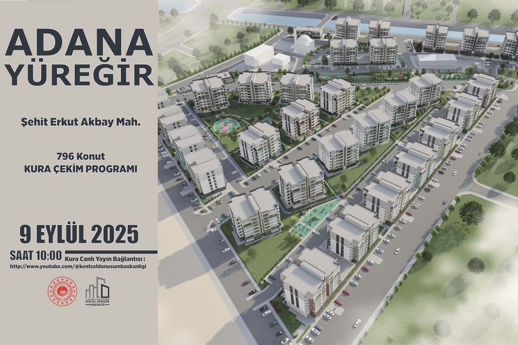 Adana Yüreğir Şehit Erkut Akbay Mahallesi 796 Konut Kura Çekim Programı
