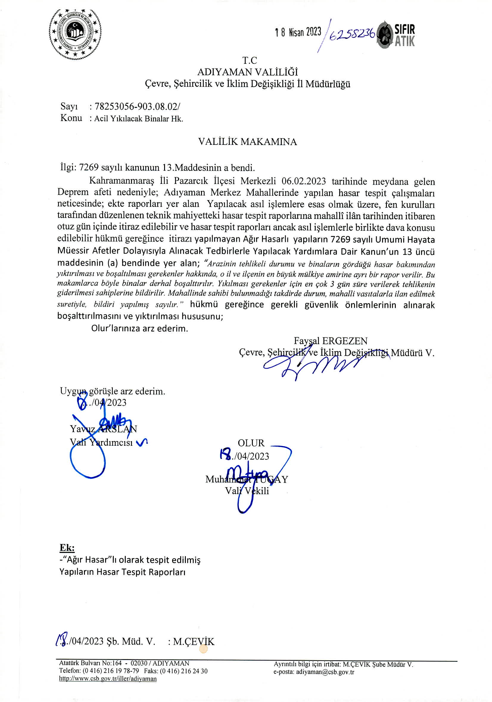 İTİRAZ EDİLMEYEN AĞIR HASARLI YAPILARIN YIKIM LİSTESİ