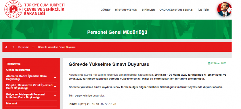 Görevde Yükselme Sınavı Duyurusu