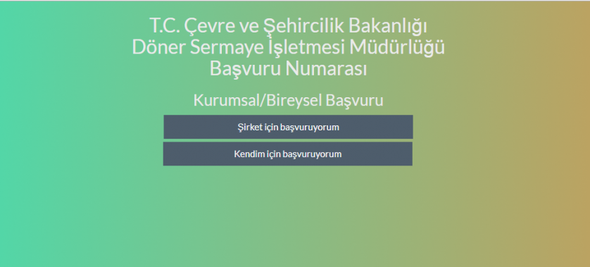 Referans Numarası Başvuru Sayfası (Döner Sermaye İşletme Müdürlüğü)