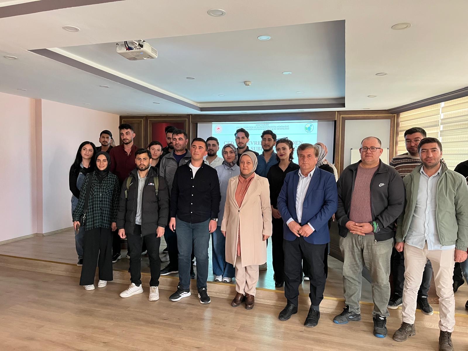 02.05.2025 Tarihinde Ağrı İbrahim Çeçen Üniversitesi, Fen-Edebiyat Fakültesi, Coğrafya Bölümü öğrencilerine “Çevresel Etki Değerlendirmesi( ÇED)” konusunda eğitim verilmiştir.