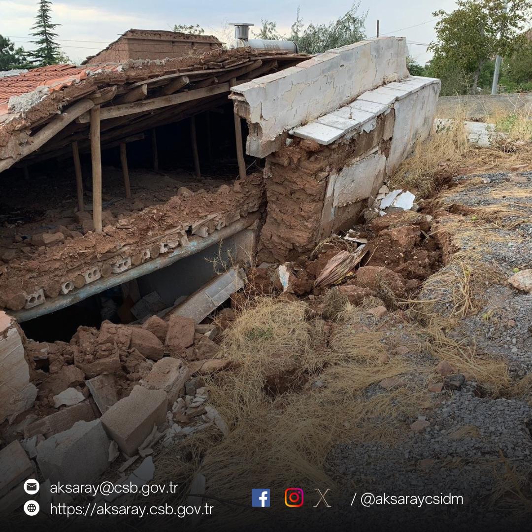 Aksaray'da dün akşam yaşanan aşırı yağış sonrası hasar gören yapılarda Müdürlüğümüz personeli tarafından hasar tespit çalışmaları tamamlanmıştır.