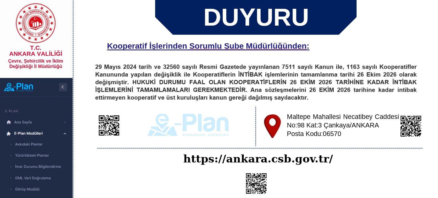 29 Mayıs 2024 tarih ve 32560 sayılı Resmi Gazetede yayınlanan 7511 sayılı Kanun ile, 1163 sayılı Kooperatifler Kanununda yapılan