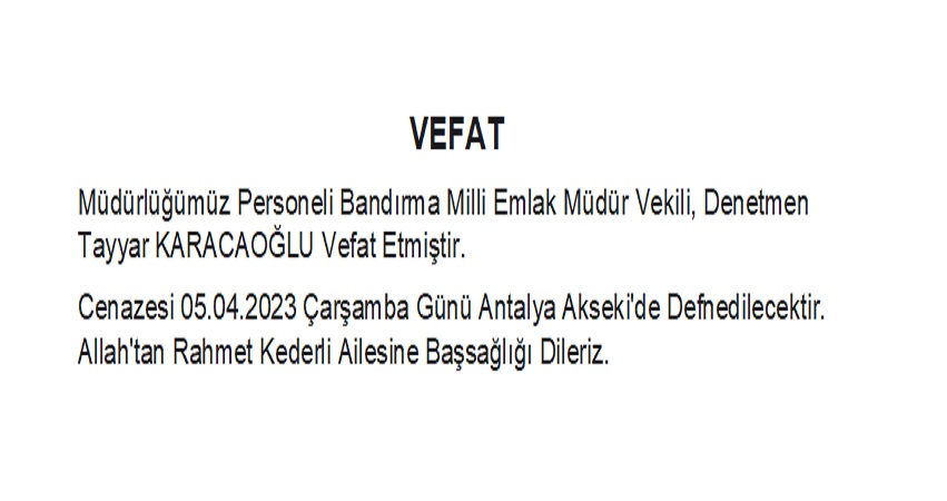 Vefat