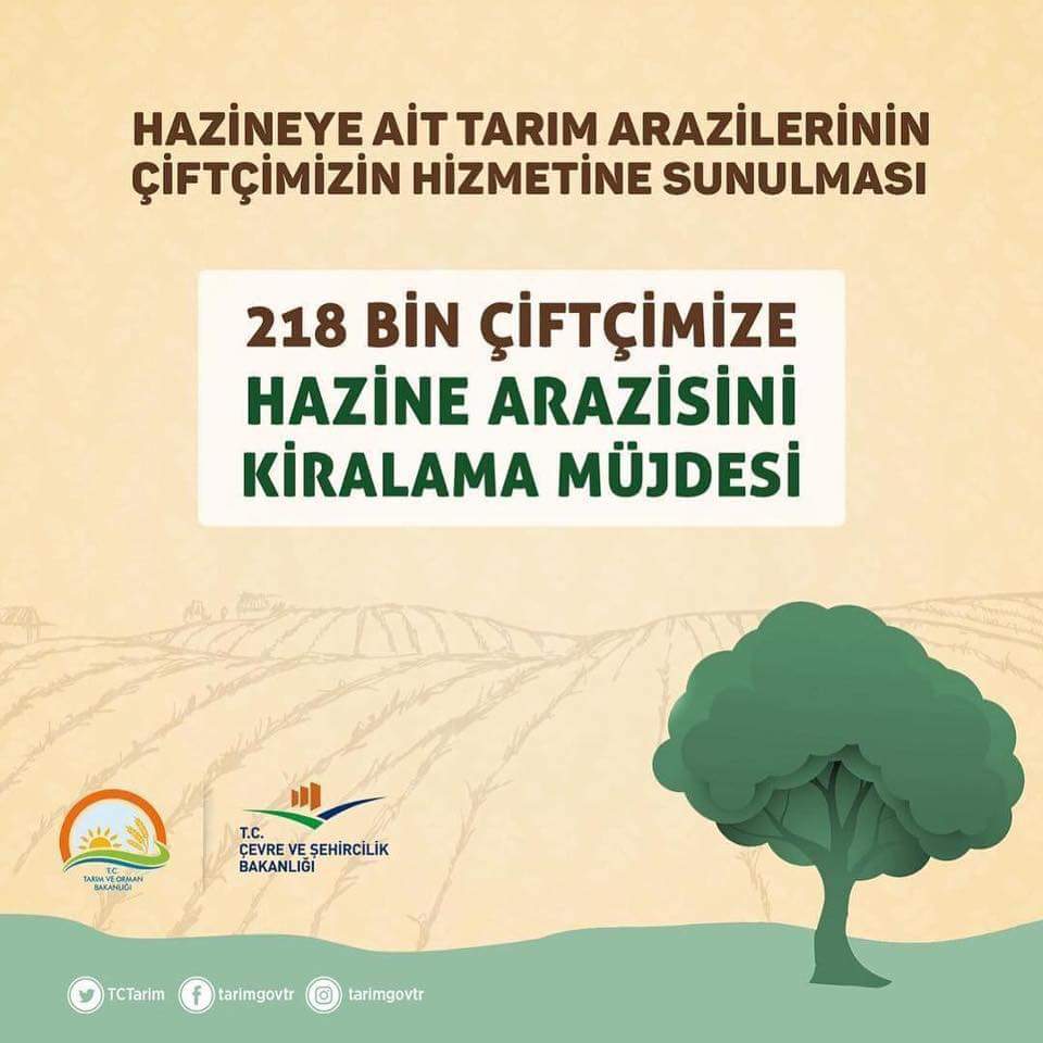 Hazineye Ait Tarım Arazileri Kiralamak İçin Son Başvuru Tarihi: 19 Kasım 2018