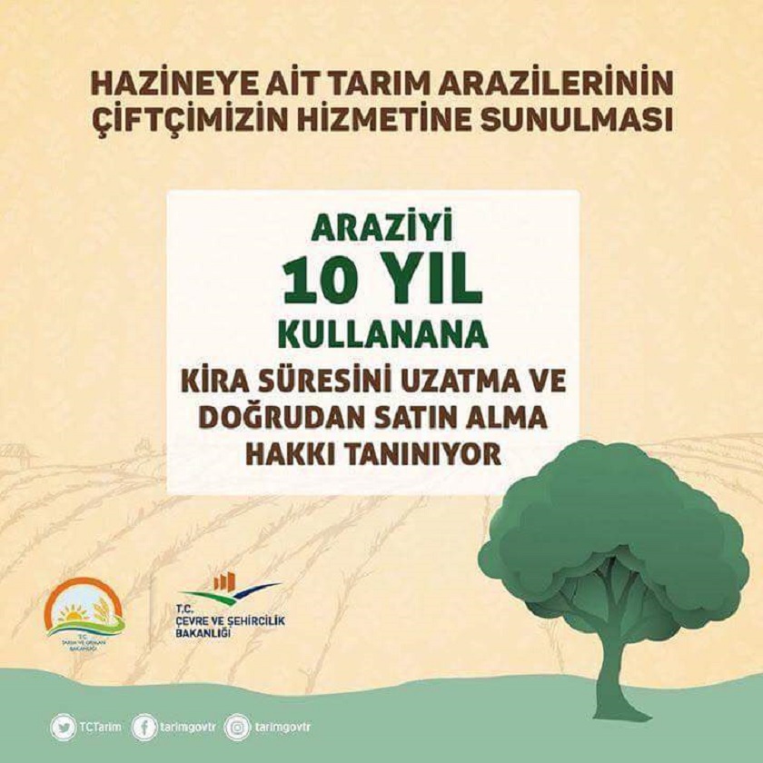 Hazineye Ait Tarım Arazileri Kiralamak İçin Son Başvuru Tarihi: 19 Kasım 2018