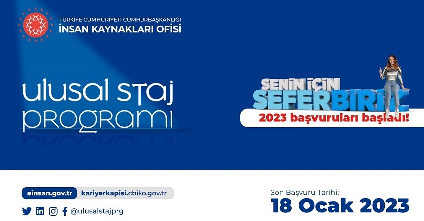 Ulusal Staj Programı Kapsamında 2023 Yılı Başvuruları Başladı Son Başvuru 18 Ocak 2023