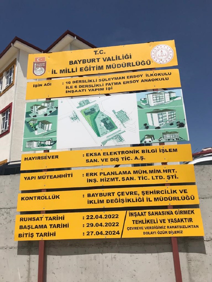 SÜLEYMAN ERSOY İLKOKULU VE FATMA ERSOY ANAOKULU YAPIM İŞİ