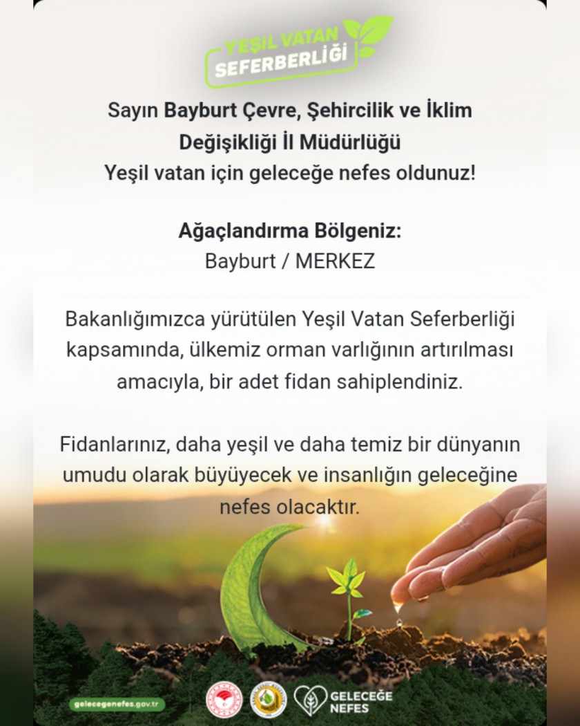 YEŞİL VATAN İÇİN GELECEĞE NEFES OLUYORUZ